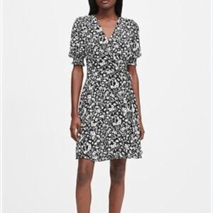 Banana Republic Print Wrap Mini Dress